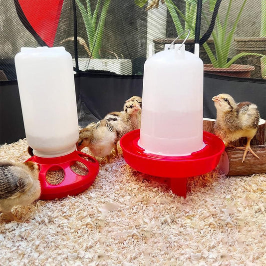 1L Chick Food Feeder and 1.5L Chicken Water Feeder Kit for Chick Aviaries V1263-JX-6833