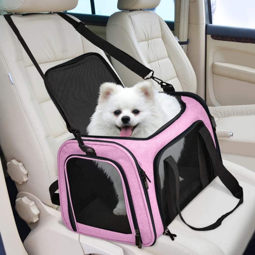 Foldable Travel Pet Carrier Bag Portable Cat Dog Kennel Bag Pink - XL V1263-JX-6838-3