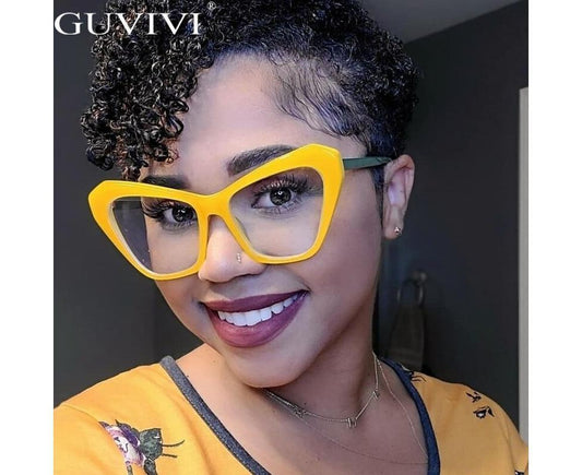 Fashion Cat Eye Square Anti-blue Light Glasses Women Men Candy Colors Glasses Frame Female Luxury Brand V1263-JX-684