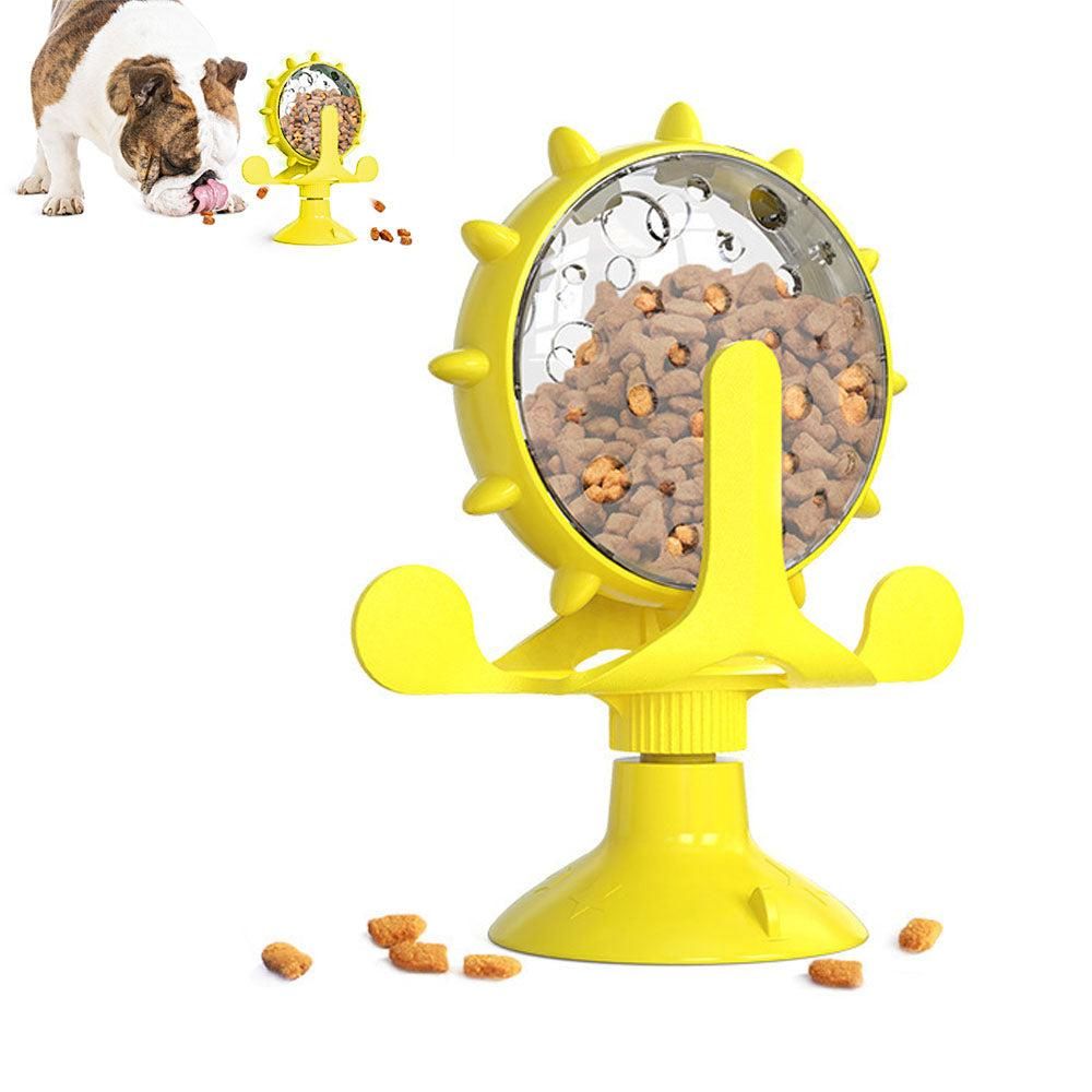 Interactive Pet Treats Dispenser Toy 360 Degrees Rotating Windmill Toy Slow Dog Cat Feeder Green V1263-JX-6873