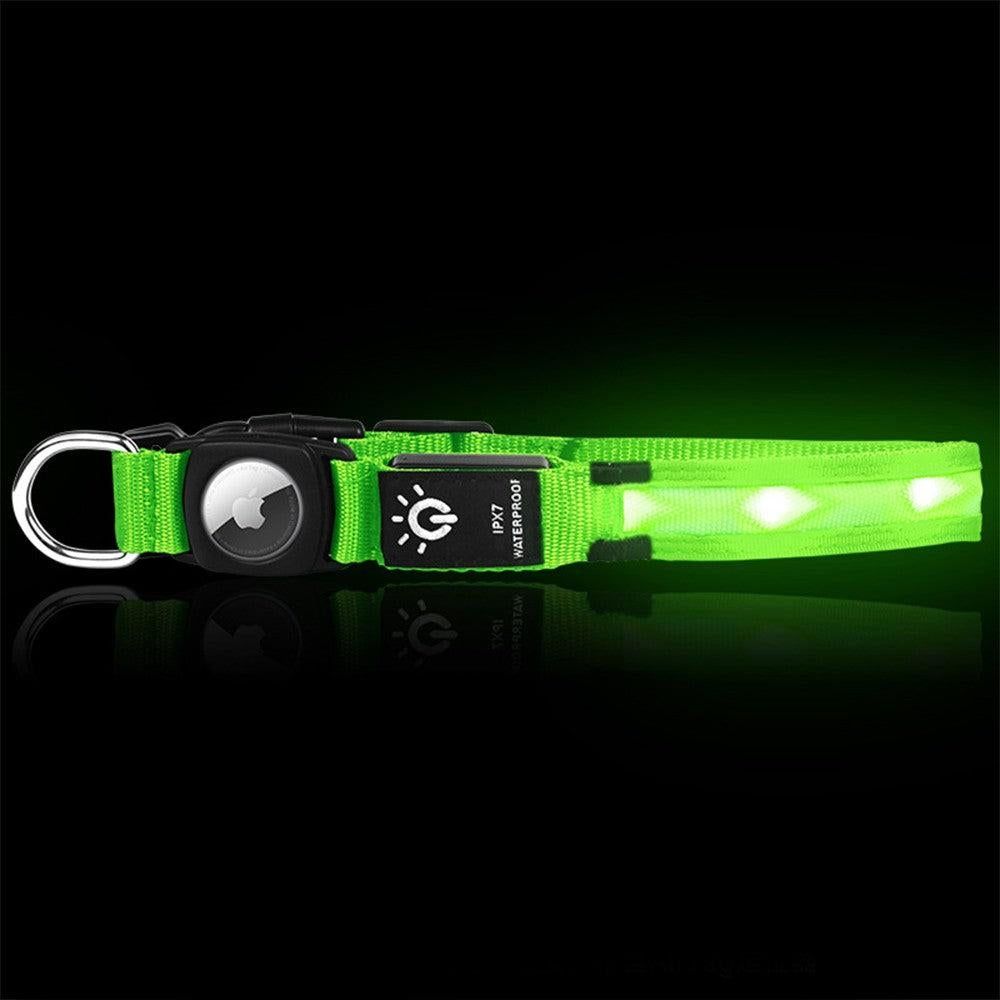 Luminous LED Pet Dog Collar Light-up USB Rechargeable Dog Collar Green - L V1263-JX-6908-3