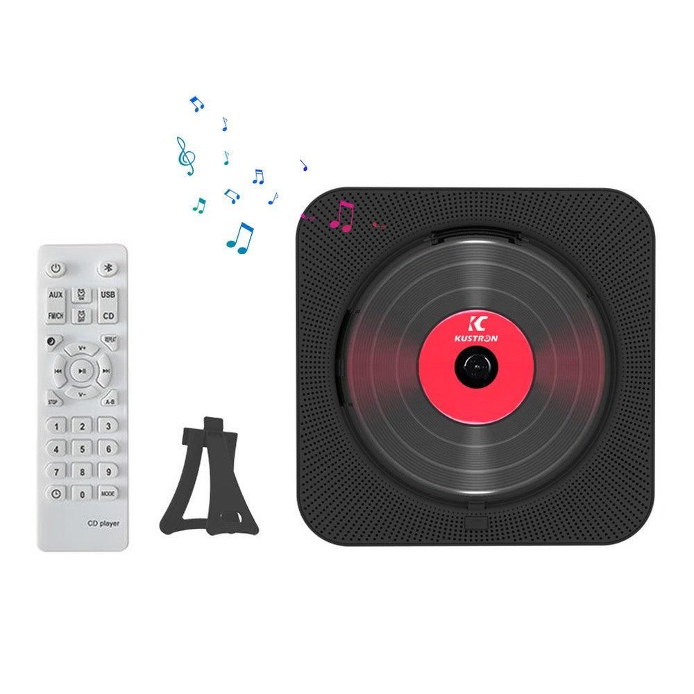 Wall-Mount Bluetooth CD Player LCD Display Music Player Home Audio Boombox White V1263-JX-6959