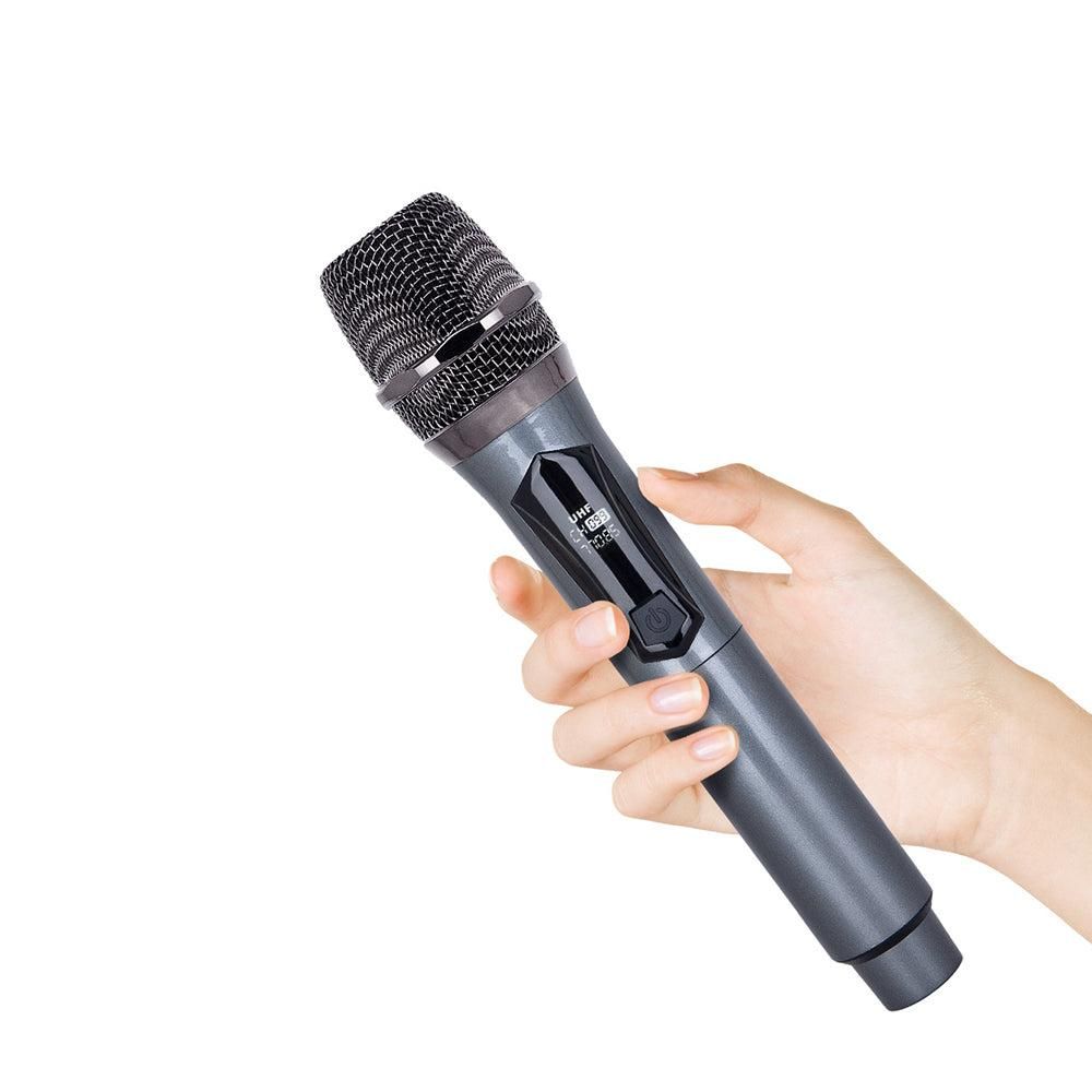 Plug and Play Wireless Microphone Rechargeable Karaoke Mic for Singing Speeches Events Gold V1263-JX-6976
