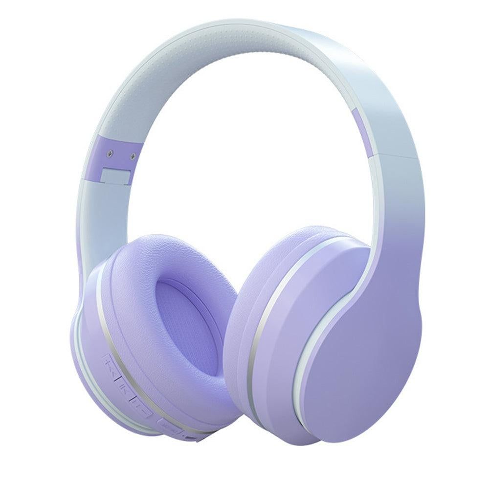 Foldable Wireless Over-Ear Headphones Bluetooth Headset with Mic Function Pink V1263-JX-6998-2