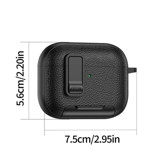 Protective Case Compatible With AirPods Pro 3 Shockproof Cover with Keychain Hook Black V1263-JX-7018-2