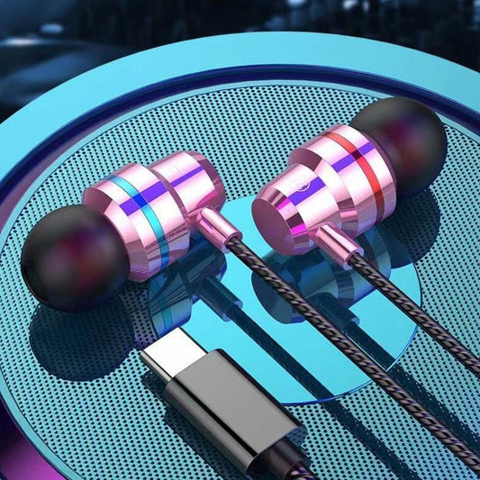 USB-C Over-Ear Hook Headphones for iPhone 16/15 Pro Max & Galaxy S25 Rose Gold V1263-JX-7060