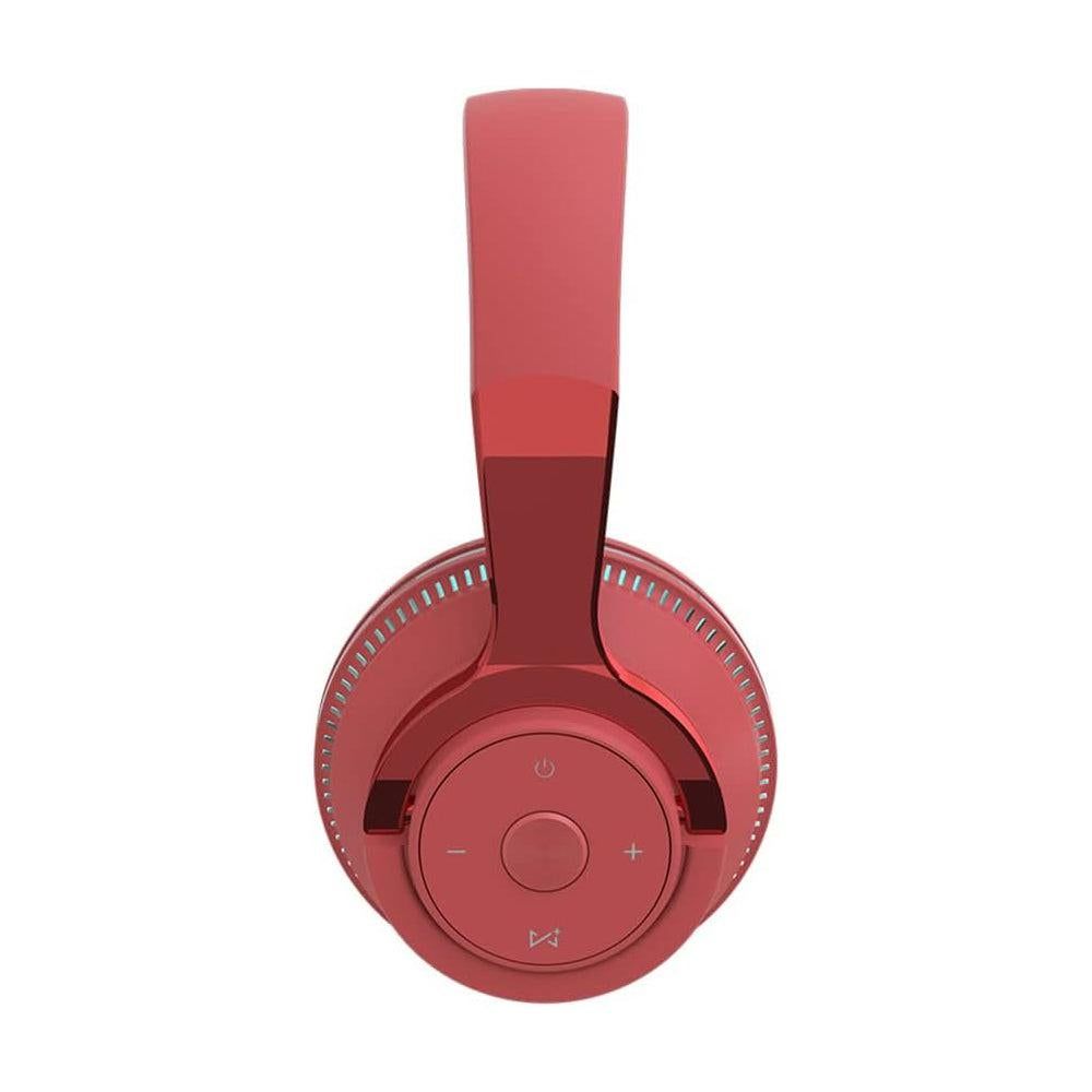 Foldable Wireless Bluetooth Stereo Over Ear Headphone Headworn Headset Red V1263-JX-7076-1