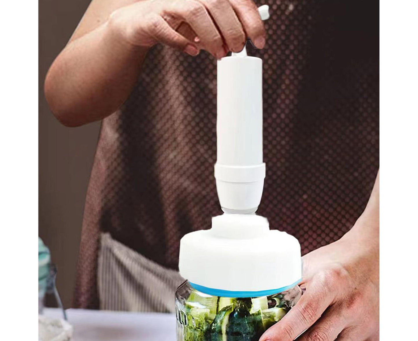 Food Storage Jar Sealing Machine - Manual Air Pump - White V1263-JX-711