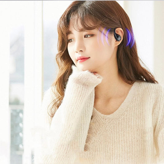 Wireless Open Ear Headphones Bluetooth 5.4 Stereo Sound Earphones with Charging Case Black V1263-JX-7110-2