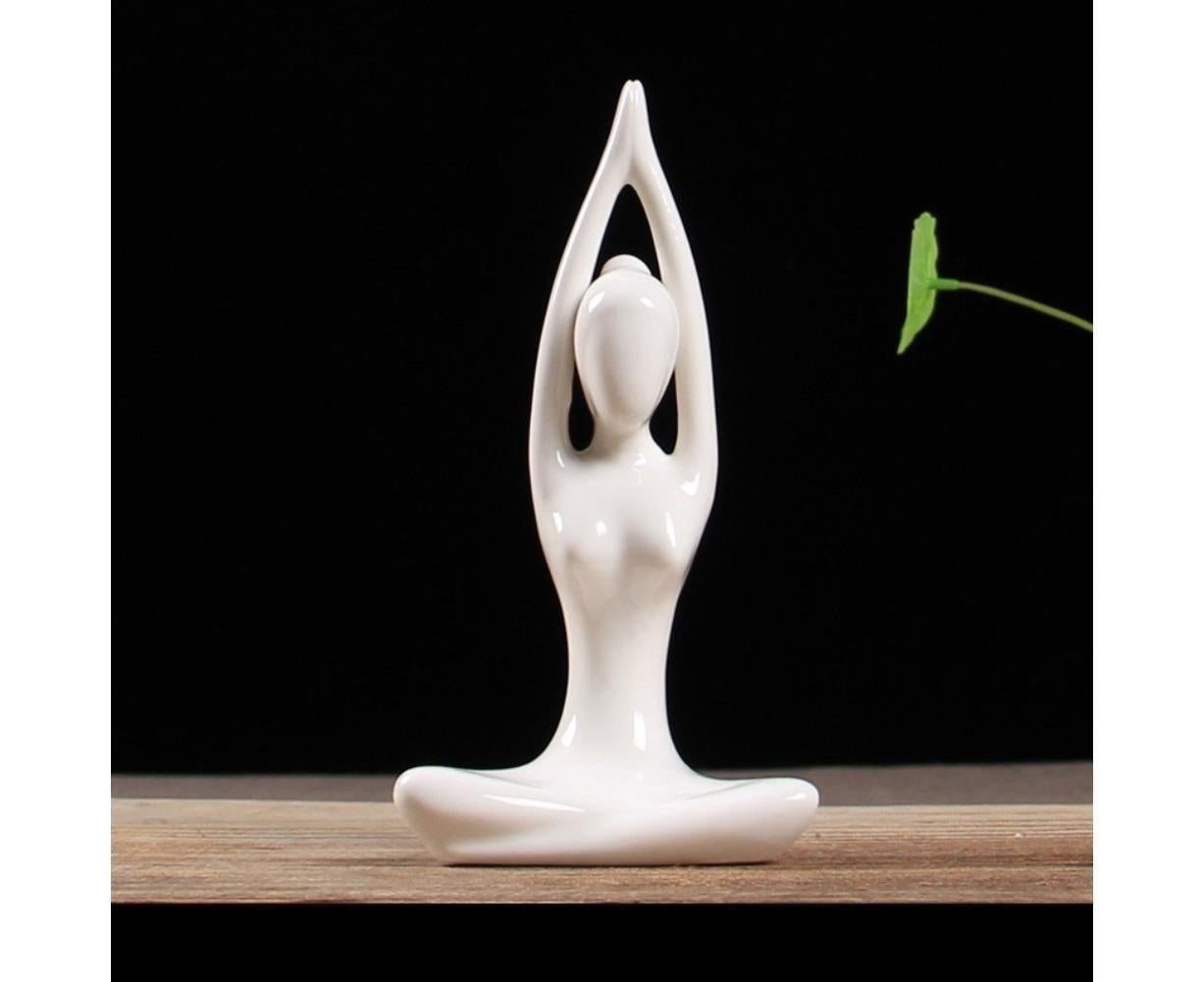 Ceramic Simulation Yoga Girl Model Art Craft Home Cabinet Office Desktop Decor-10# V1263-JX-714