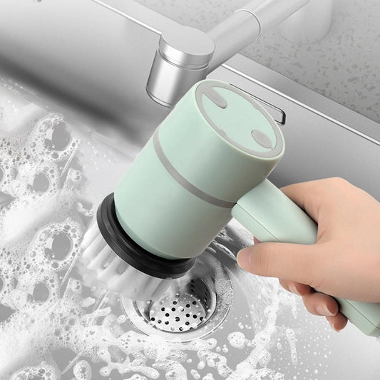 Set of 6 in 1 Handheld Electric Cleaning Brush USB Rechargeable Electric Dishwashing Brush Kitchen Cleaning V1263-JX-7161-2