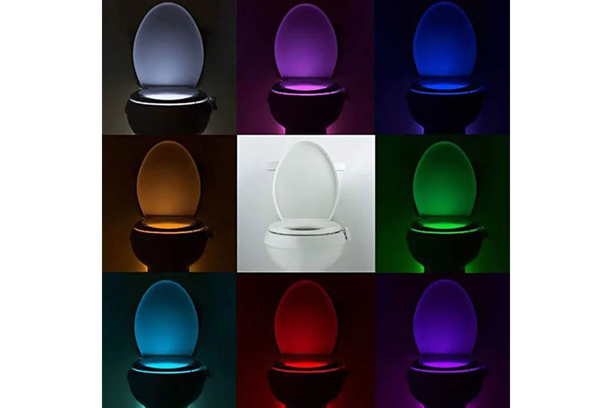 LED Body Sensor Bathroom Toilet Lamp 8 Colors Toilet Night Light V1263-JX-7179