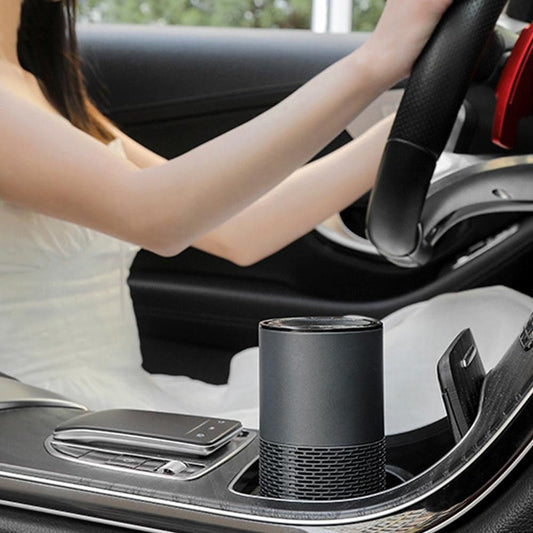 Portable Negative Ion Air Purifier Air Cleaner for Car Home Bedroom Grey V1263-JX-7216-1