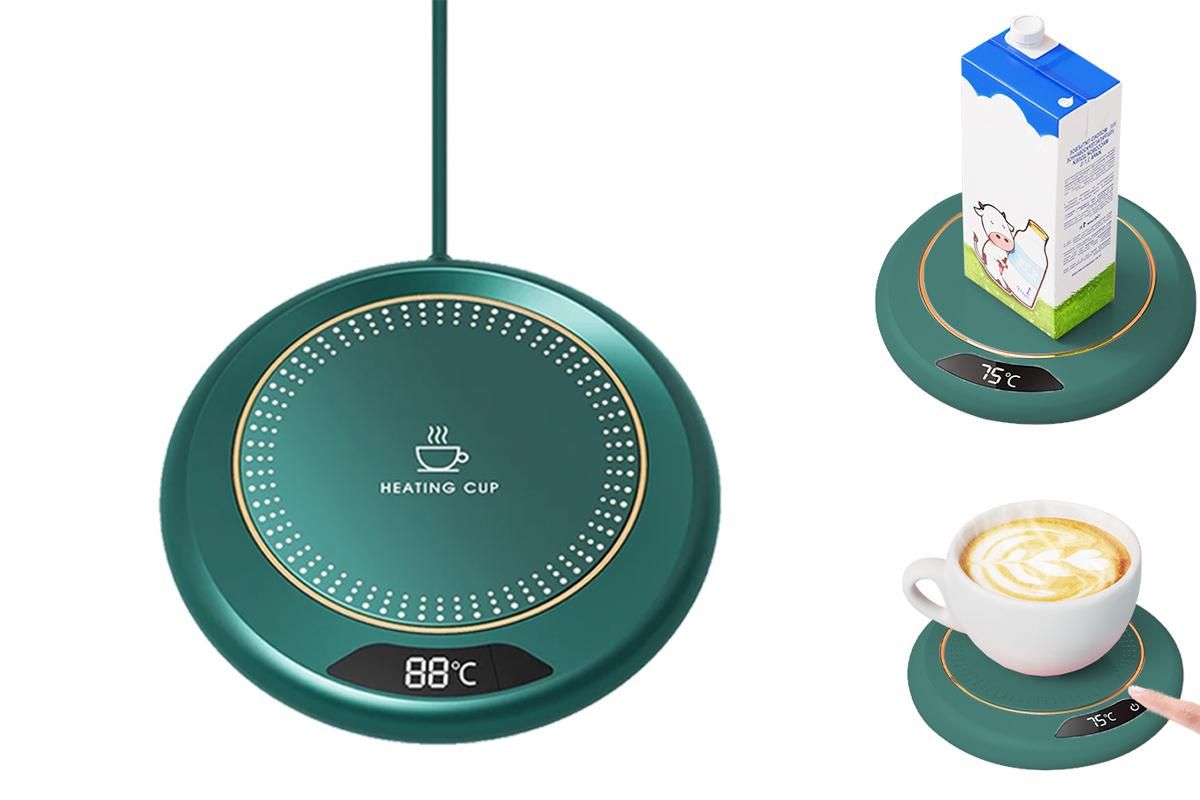 Electric Coffee Mug Warmer Milk Food Hot Plate Cup Warmer for Home Office Green V1263-JX-7229-3