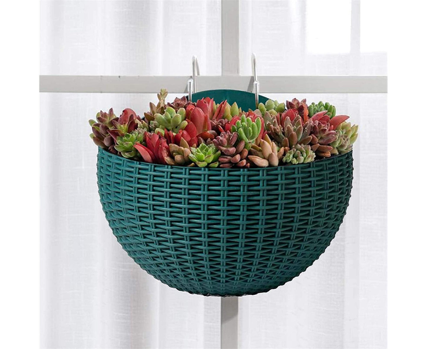 Flower Pot Exquisite Wall-mounted Plastic Wall Hanging Basket Flowerpot for Garden-Atrovirens V1263-JX-723