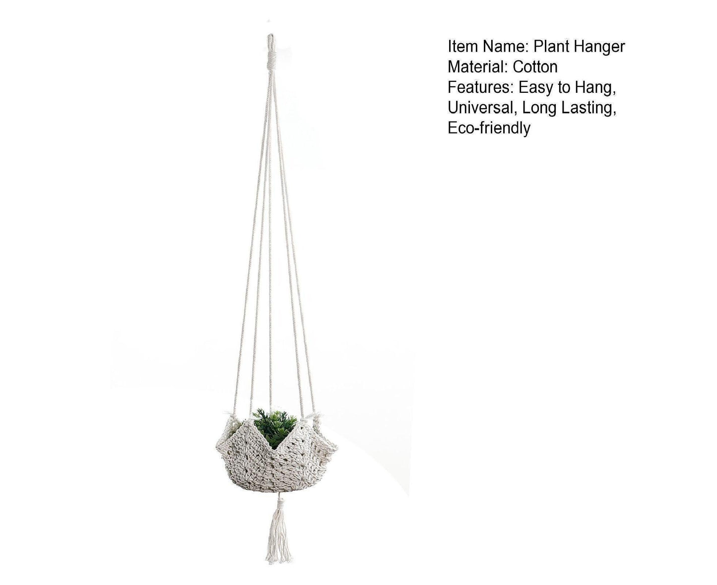 Handmade Woven Cotton Rope Hanger-Beige V1263-JX-724