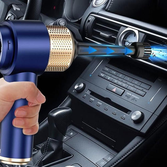4-in-1 Handheld Car Vacuum Cleaner Portable Cordless Air Duster with LED Light for Car Home Office Blue V1263-JX-7246-2