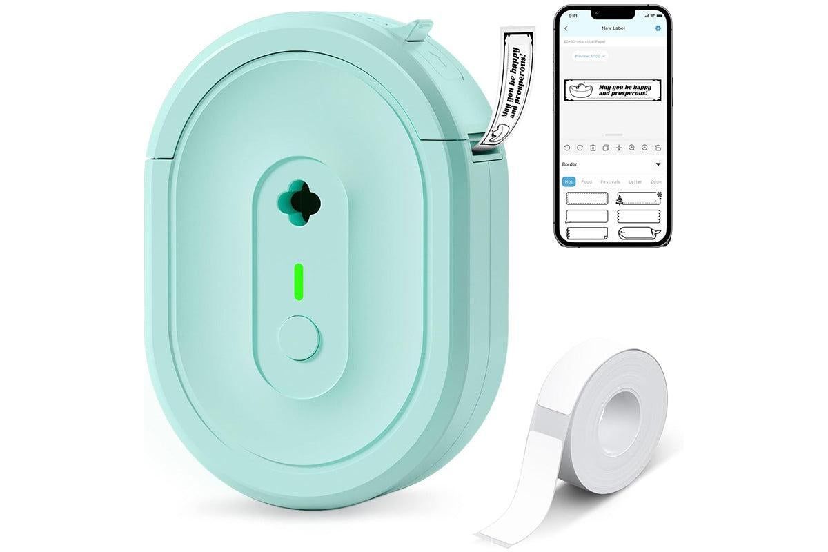 Wireless Mini Label Maker with Tape - Bluetooth Thermal Label Printer V1263-JX-7264