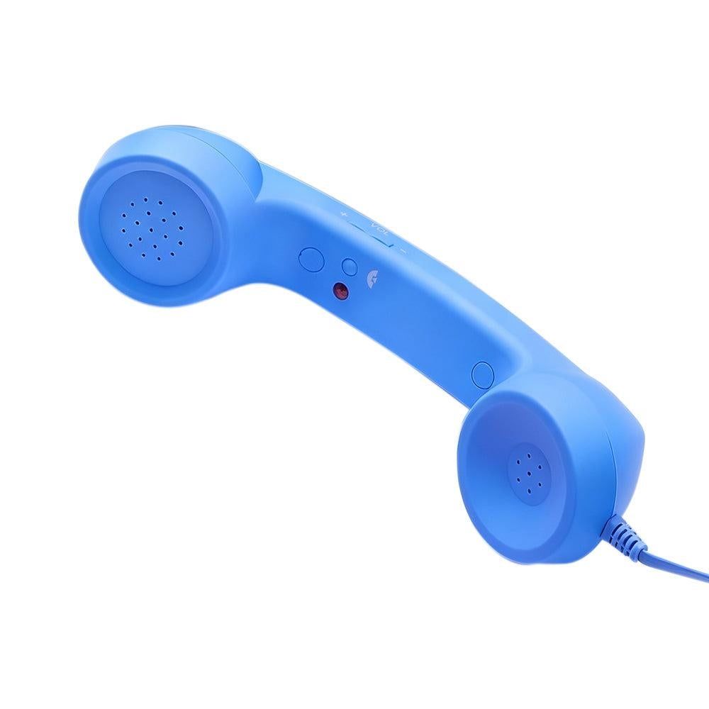 Handheld Retro Wired Telephone Handset with Microphone for Smartphones PC Blue V1263-JX-7281-2