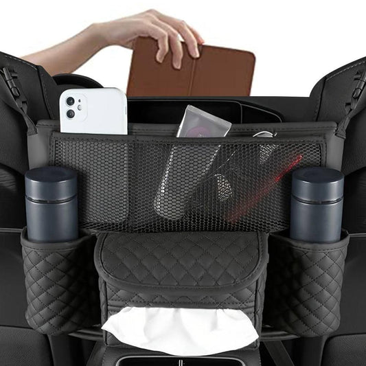 Car Handbag Purse Holder Between Seats Car Consoles Storage Bag Auto Seat Barrier-Black V1263-JX-7323-1