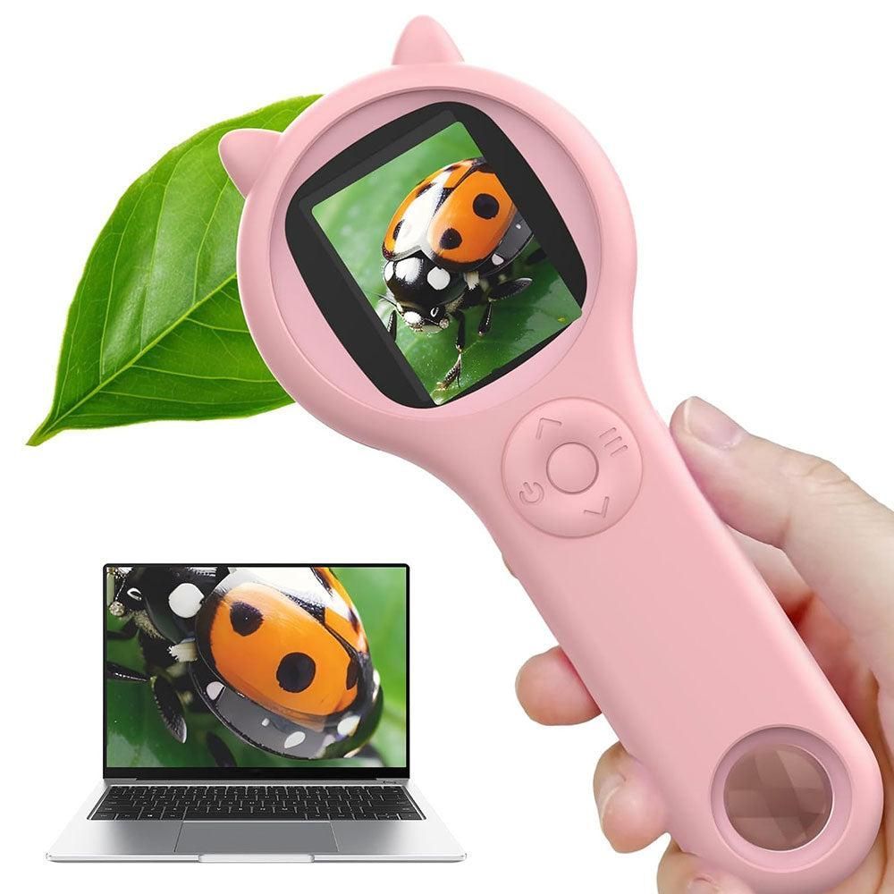 Digital Microscope Handheld 500X Magnifier with LED Light Science Toy for Age 4+ V1263-JX-7345