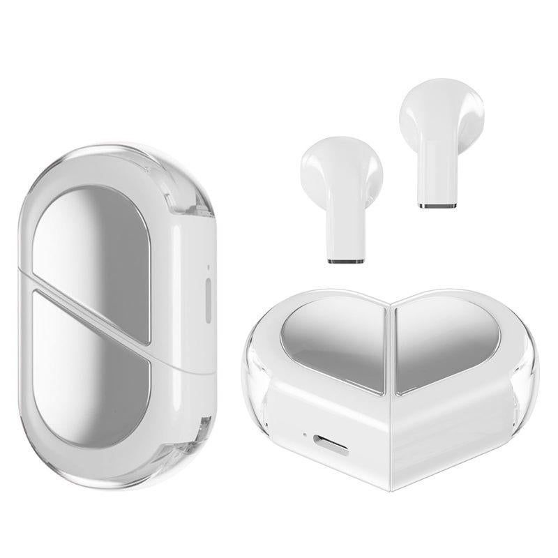 K520 deformable cute heart-shaped bluetooth headset tws compact stereo - pink V1263-JX-7350-3
