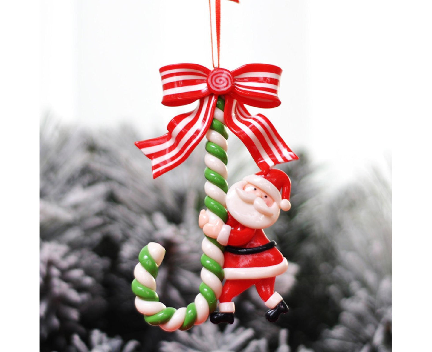 3Pcs Xmas Tree Pendant Candy Cane Crafts Soft Clay V1263-JX-736