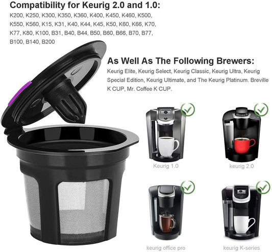 6 Pack Reusable K Cups For Reusable K CUP Coffee Filter Refillable Single V1263-JX-7365
