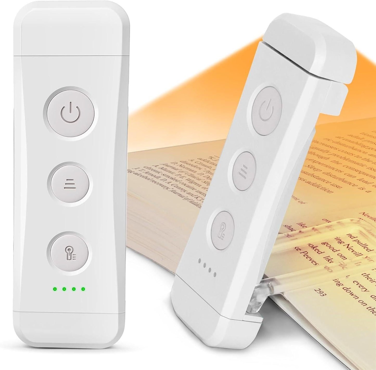 USB Rechargeable Book Light Bookmark Lamp with 3 Colors and 5 Brightness-White V1263-JX-7402-2