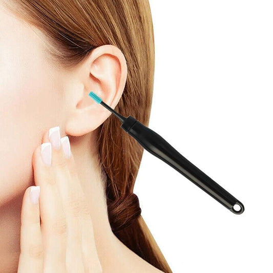 16pcs Ear Wax Remover Tool Reusable Spiral Ear Wax Remover Silicone Ear Cleaner for Adults Kids -Black V1263-JX-7409-4