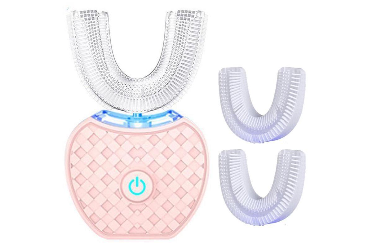 U-Shaped Electric Toothbrush 360-degree Sonic Cleaning Tooth Brush for Adults-white V1263-JX-7493-3