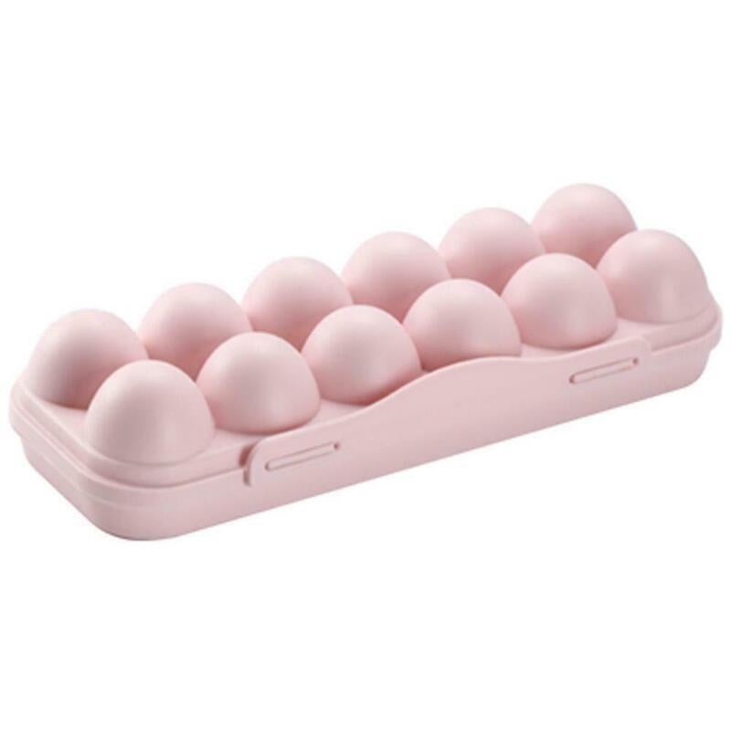 Egg Tray Holder Home Storage Box Kitchen Fridge Crisper Container Organizer -PINK V1263-JX-804