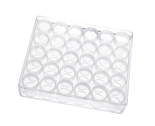 30 Jars Plastic Transparent Nail Art Rhinestone Storage Box Jewelry Organizer V1263-JX-840