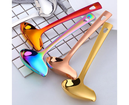 Stainless Steel Duck Mouth Oil Spoon Hanging Hot Pot Soup Ladle Scoop Tableware-Rose Gold V1263-JX-869