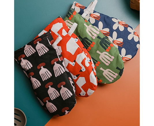 Microwave Oven Anti-scald Glove Kitchen Baking Heat Resistant Non-slip Mitten-Orange V1263-JX-905