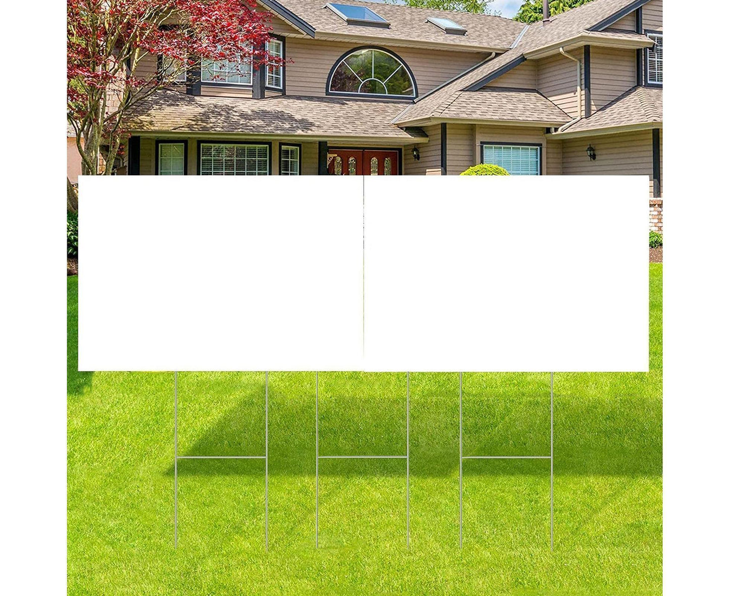 4Pcs Blank Yard Signs with H Stakes - 4pcs V1263-JX-918