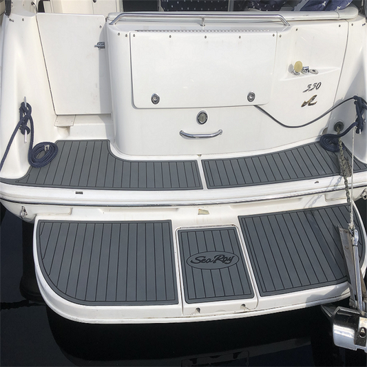 1995-1999 Sea Ray Sundancer 330 Swim Platform Cockpit Pad Boat EVA Foam Faux Teak Floor SeaDek MarineMat V1264-20260416-V005