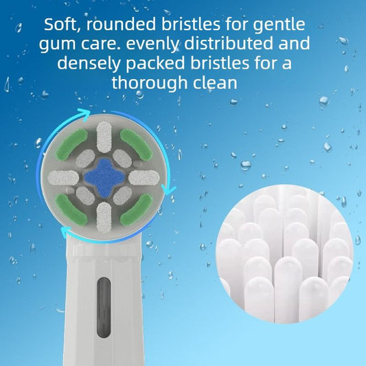 Replacement brush heads for rotary electric toothbrushes. Compatible with Oral-B's IO series (not genuine). V1265-AU-038-4