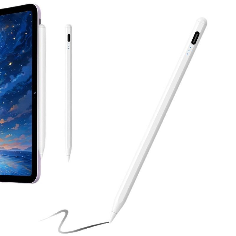 Magnetic iPad Capacitive Stylus, Compatible with Apple Tablets, Replaceable Tip Drawing Stylus - White V1265-AU-050-ZD02