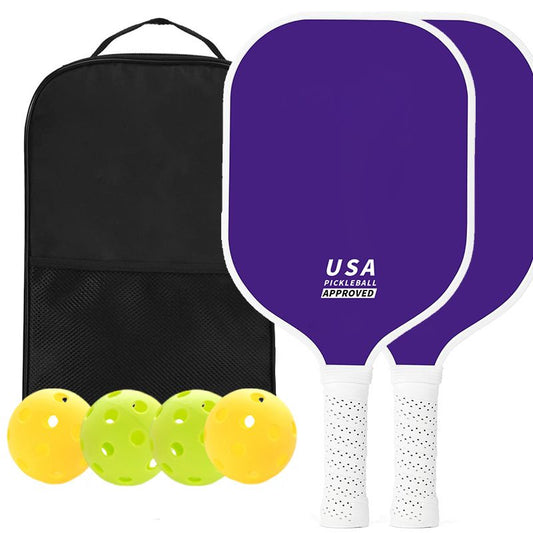 2-Player Pickleball Paddle Set, Durable Glass Fiber Pickleball Racquets with Comfort Grip, Includes 4 Balls & V1265-AU-128-LAN