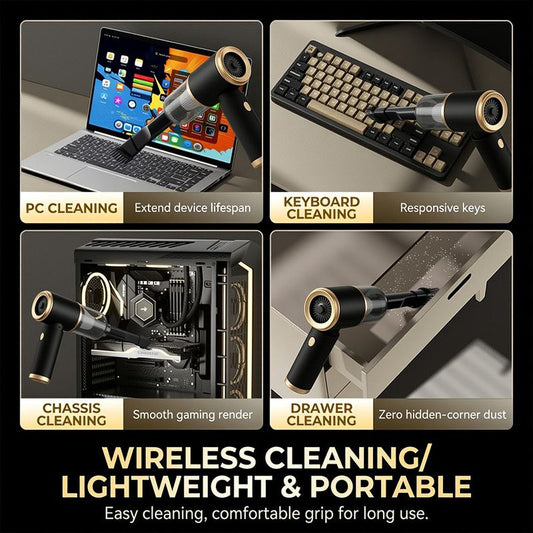 Cordless Handheld Portable Vacuum Cleaner, Wet & Dry Use Powerful Mini Car Vacuum with Multiple Nozzles & V1265-AU-147-HEI
