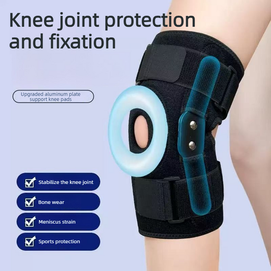Hinged Metal Knee Brace with Removable Side Stabilizers, ACL Injury, Sports Workout & Joint Pain Relief-M V1265-AU-159-M