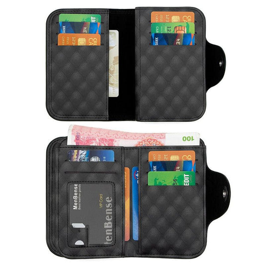 Vintage Patchwork Snap-Closure Vertical Wallet for Men, PU Leather Wallet with 13 Card Slots, Zippered Coin V1265-AU-193-HEI