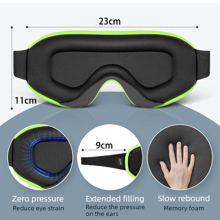 3D Contoured Memory Foam Sleep Eye Mask, Zero-Pressure Breathable Mesh Eye Cover with Adjustable Strap for V1265-AU-202-LAN