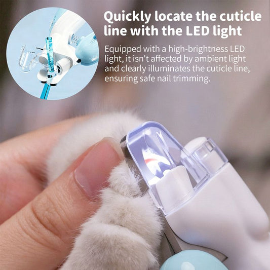 Pet Nail Clippers with Light, Splatter-Proof and Safe, Universal Tool for Cats and Dogs, LED Light for V1265-AU003-FEN