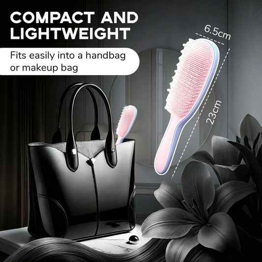 Detachable Silicone Cushion Massage Brush, Wet/Dry Use, Unisex, Suitable for All Hair Types, Volumizing and V1265-PH082-LANFEN
