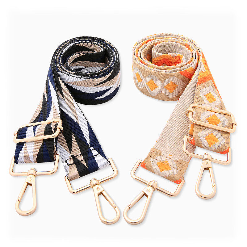 Two-piece set of jacquard webbing suitable for handbag straps, shoulder bag straps, and camera straps-Orange V1265-THZD-001