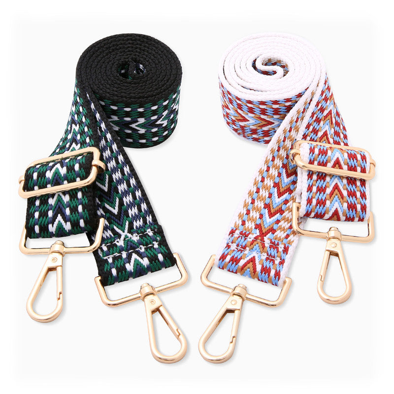 Two-piece set of jacquard webbing suitable for handbag straps, shoulder bag straps, and camera straps-Red and V1265-THZD-003