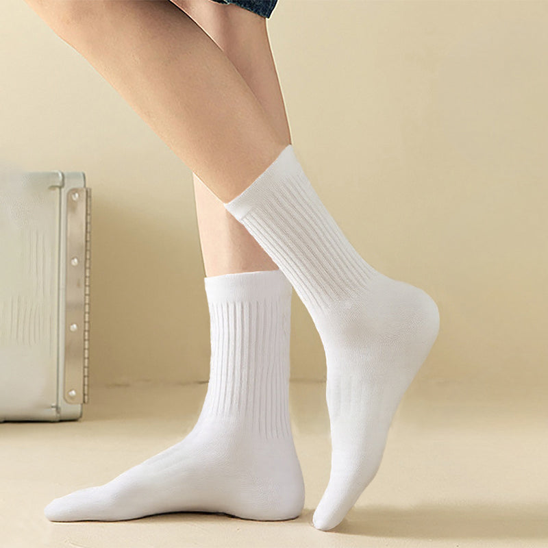 Mid-Calf Socks - 10-Pair Pack - Women's Socks - Men's Socks - Striped Socks - Solid Color Socks - Sports Socks V1265-W07-10