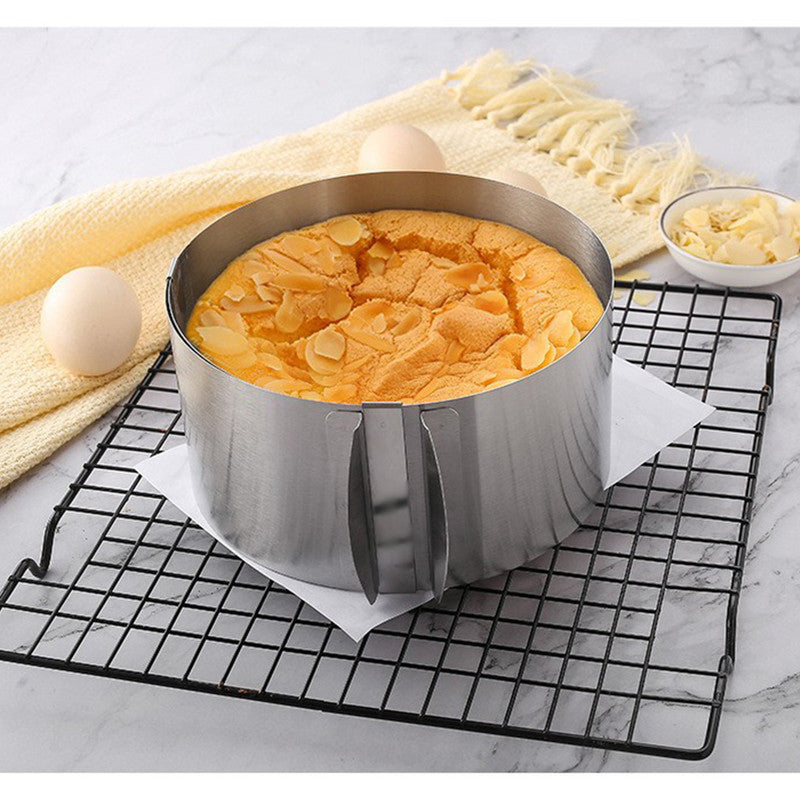 Adjustable Mousse Ring, Stainless Steel Round Cake Mold - 16-30cm Diameter, 8cm Height - Baking Tool for V1265-YY-16